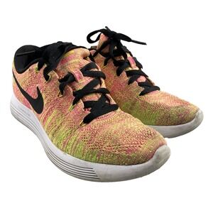 Nike Lunarepic Flyknit Shoe Women's 7 Pink Neon Running Training‎ Athletic Gym